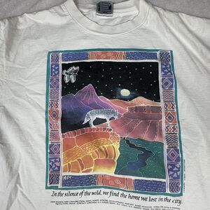 vintage jim morris environmental wolf single stitch nature t shirt size XL CLEAN